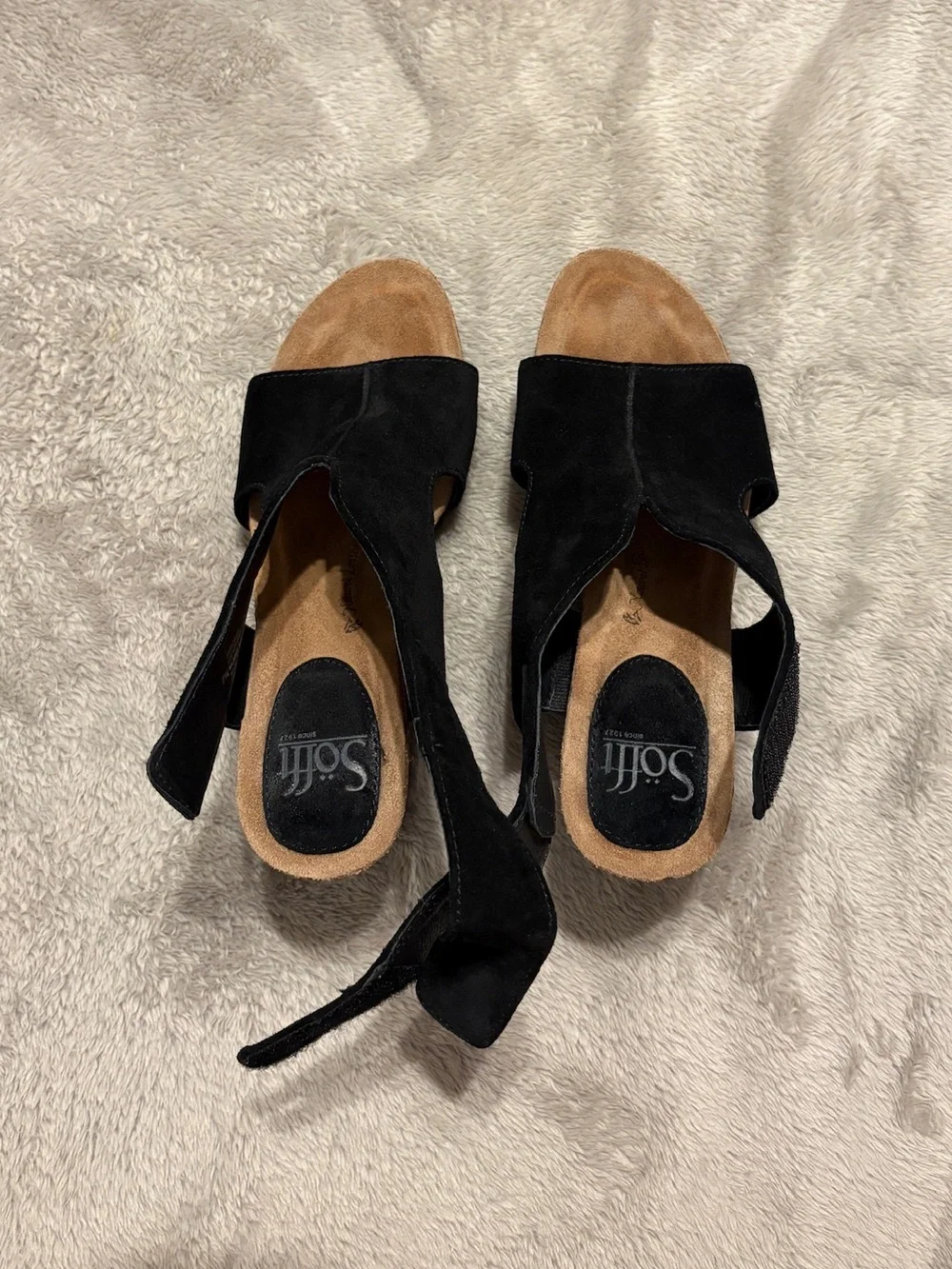 Women’s 7 Sofft Cohlee Suede Open Toe Wedge Sandal